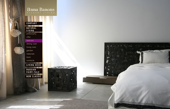 Website layout of Anna Barons