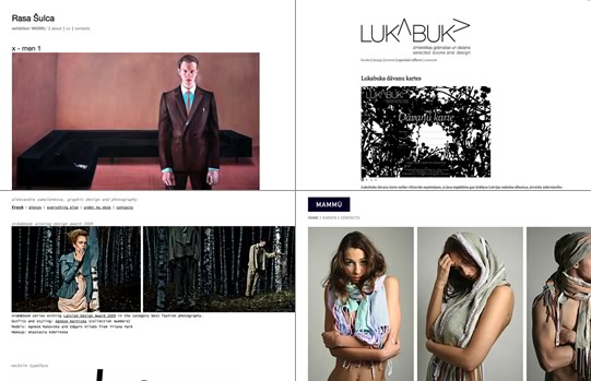 Examples of layouts of actual websites made with Berta