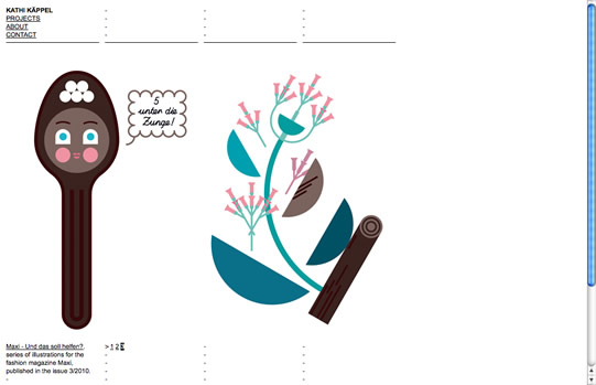 Main page of the website of Kathi Käppel