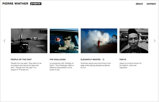 personal portfolio web for photographer Pierre Winther