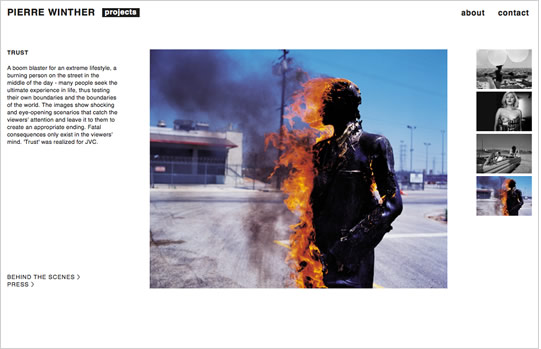 personal portfolio web for photographer Pierre Winther