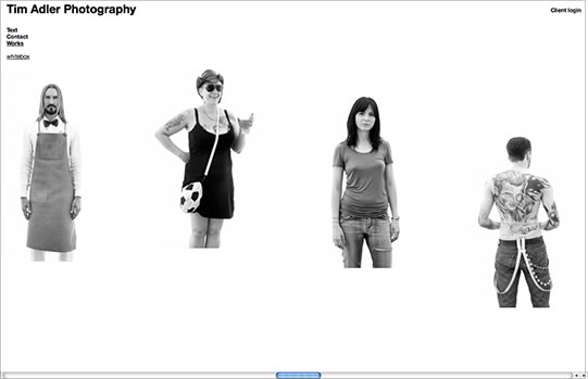 personal portfolio web for Berlin based photographer Tim Adler